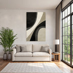 Abstract Design Monochrome Curves Shapes