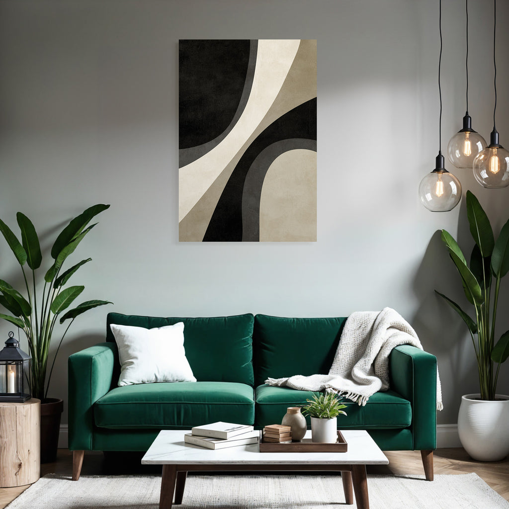 Abstract Design Monochrome Curves Shapes
