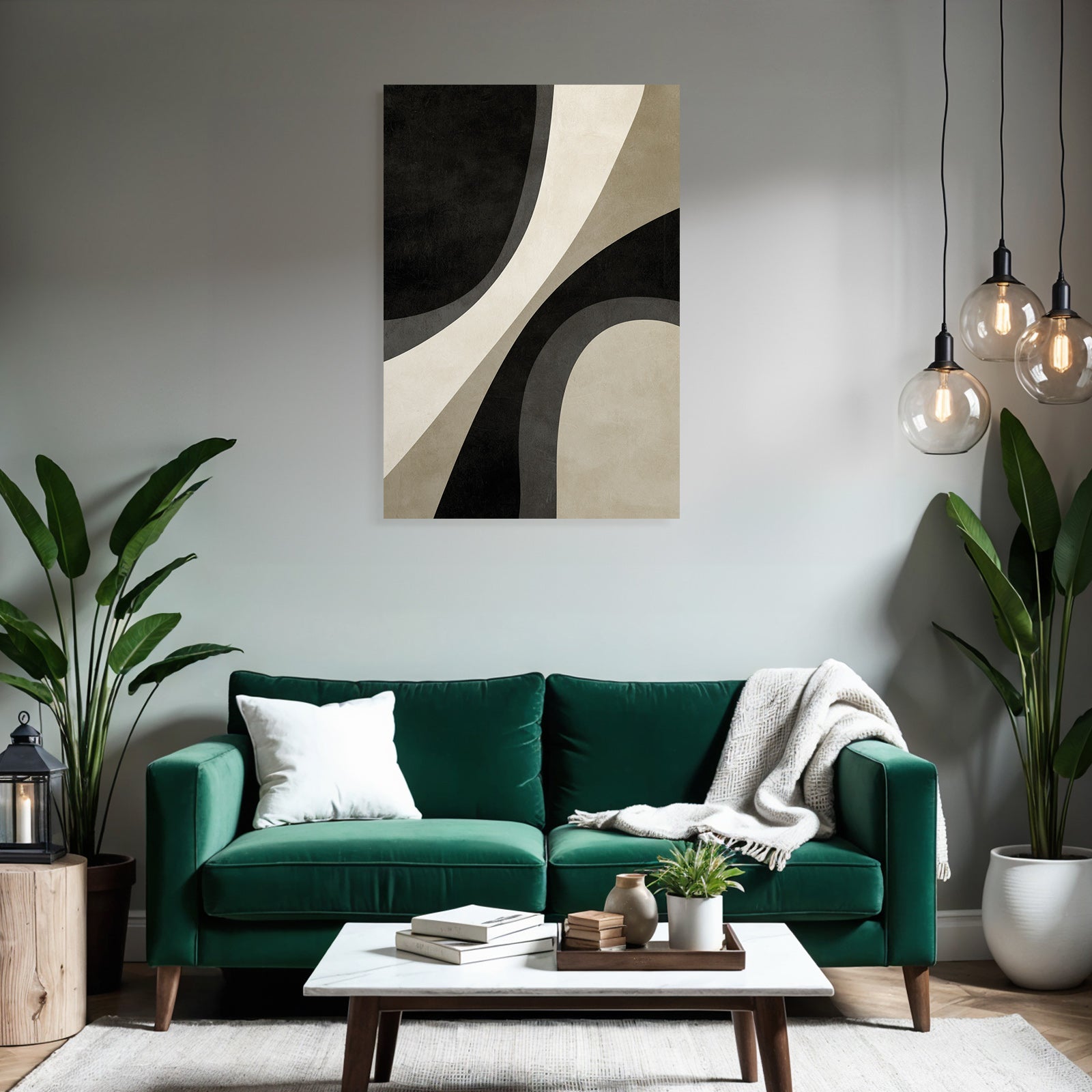 Abstract Design Monochrome Curves Shapes