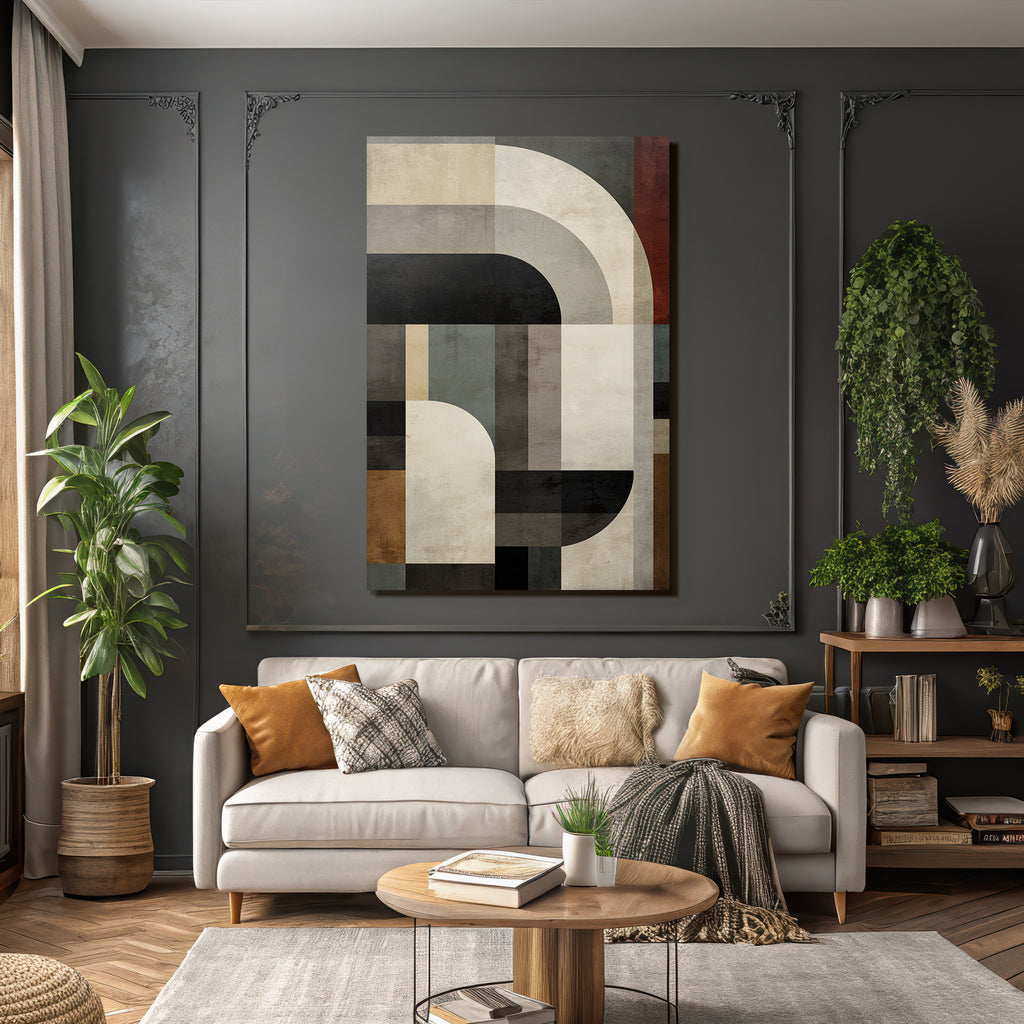 Abstract Geometrische Komposition In Muten Farben