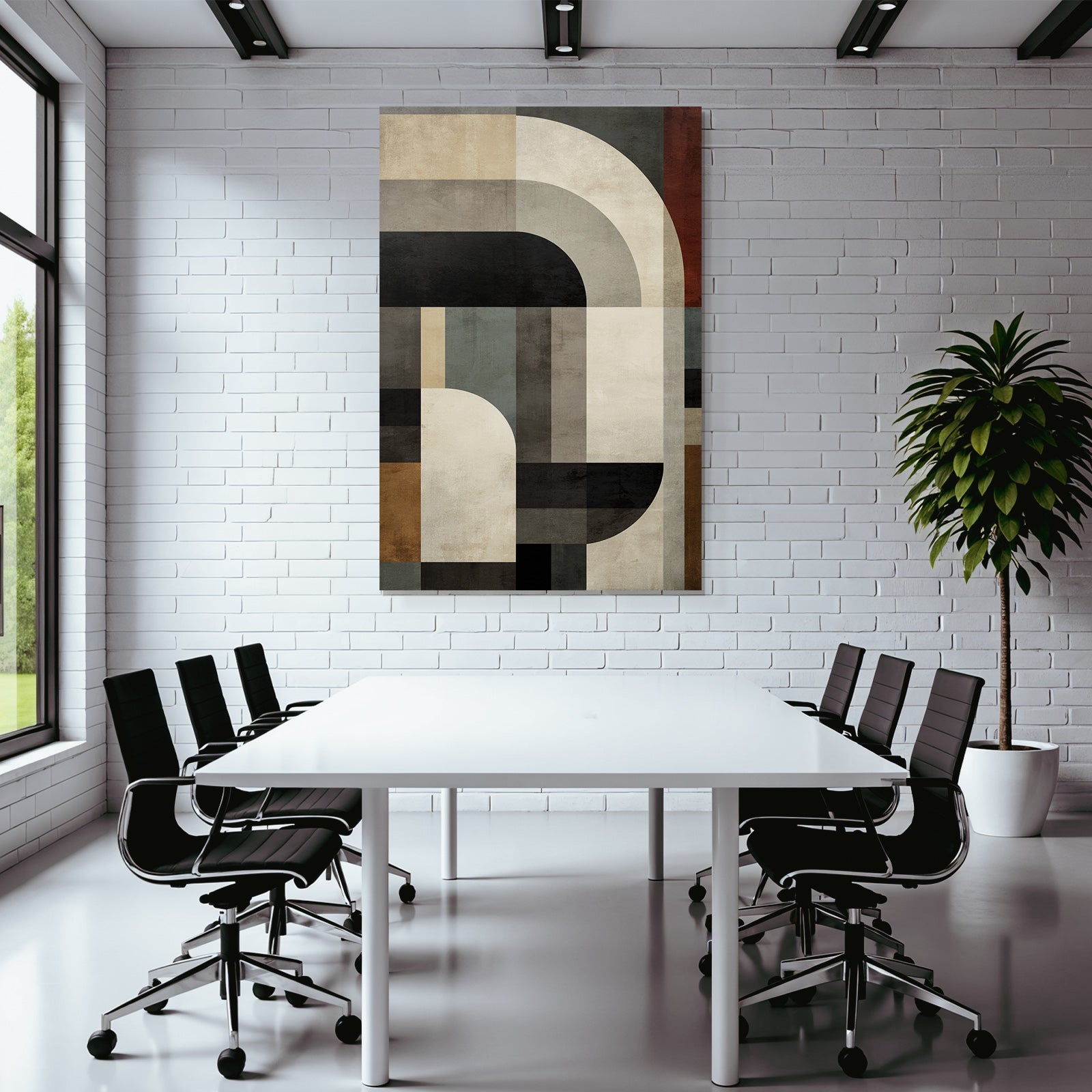 Abstract Geometrische Komposition In Muten Farben