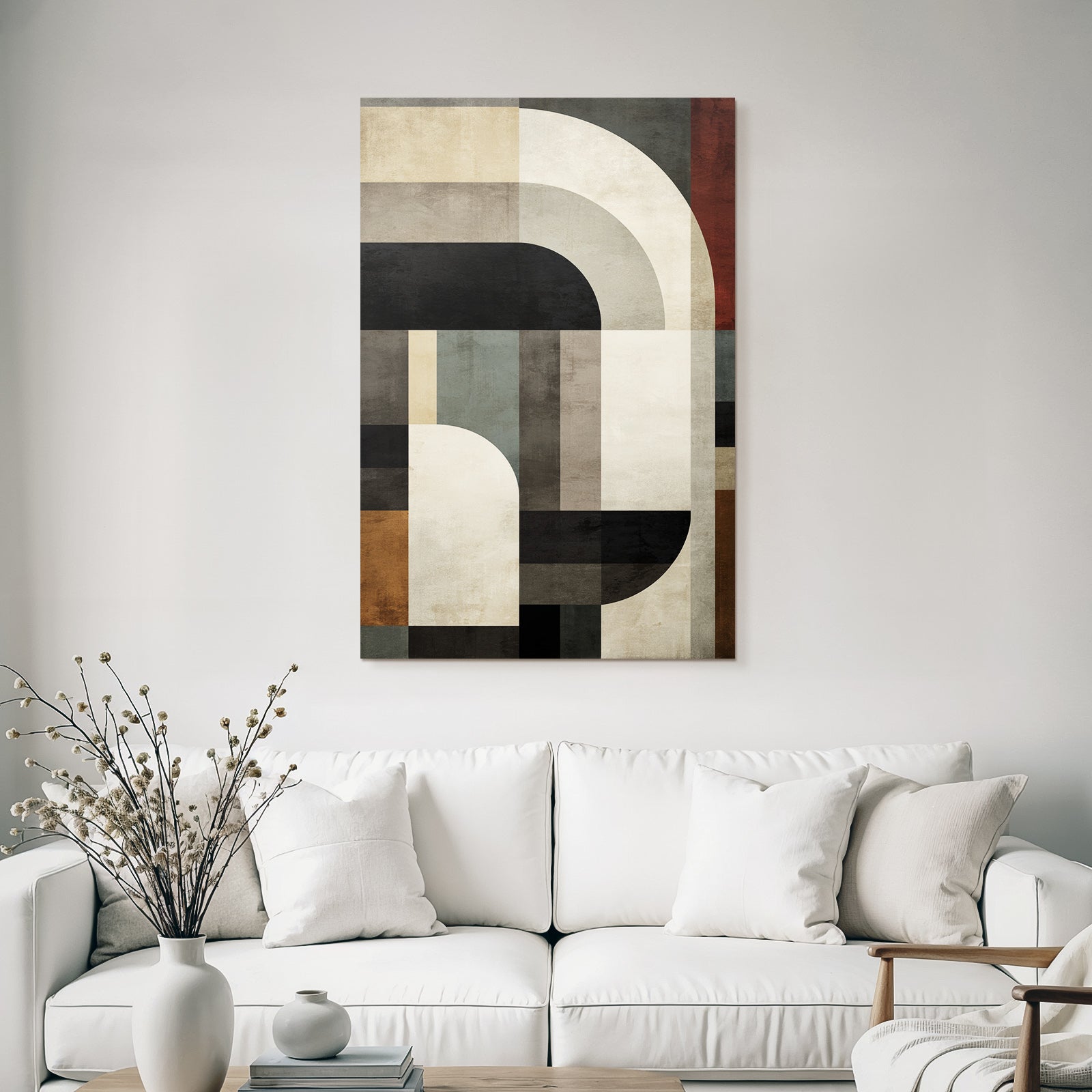 Abstract Geometrische Komposition In Muten Farben
