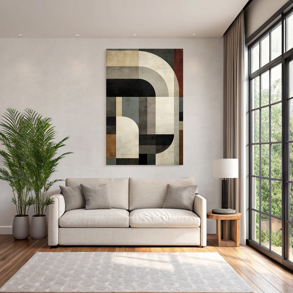 Abstract Geometrische Komposition In Muten Farben