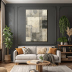 Abstract Geometric Shapes in Gray and Cream