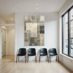 Abstract Geometric Shapes in Gray and Cream