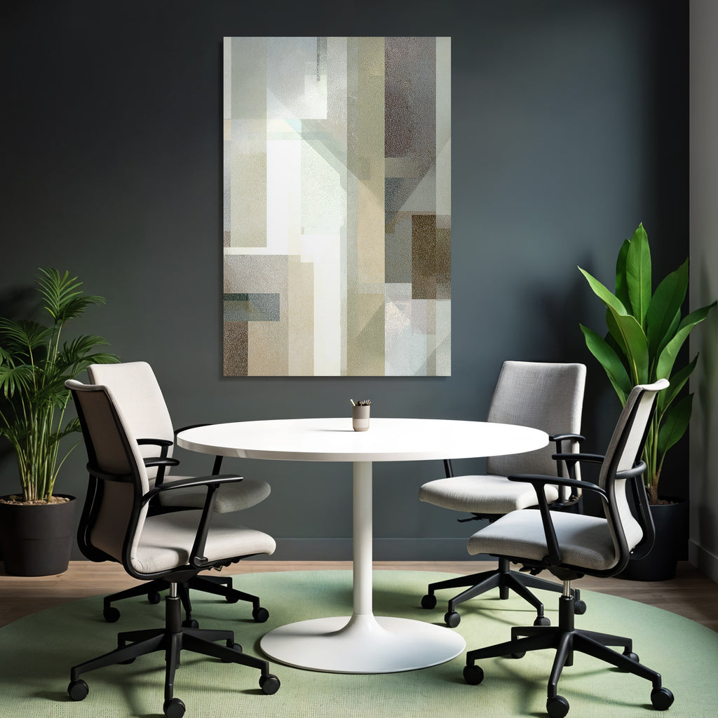 Abstract geometric shapes with muted colors and textures