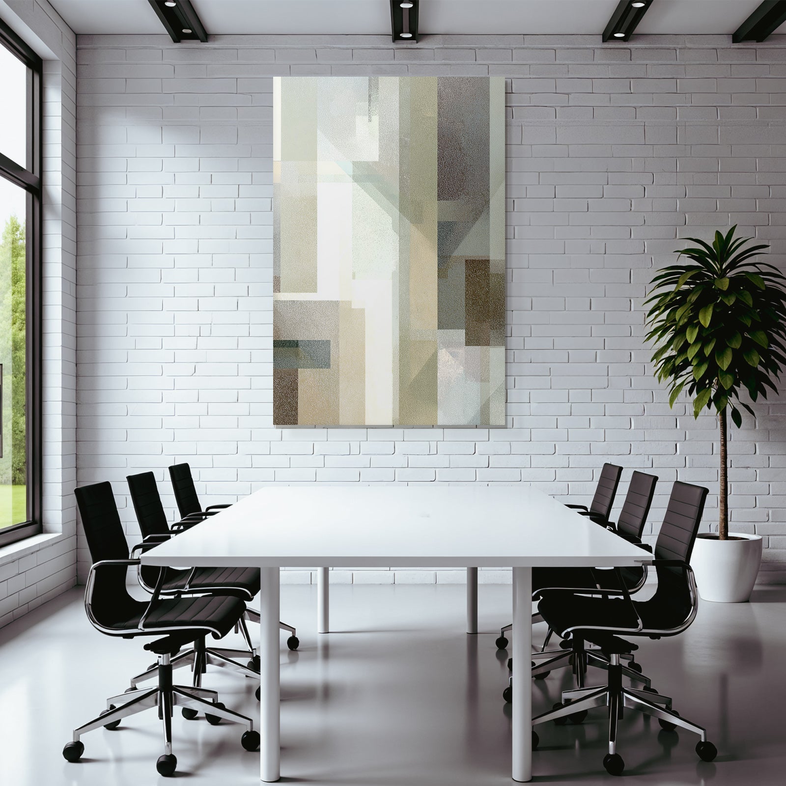 Abstract geometric shapes with muted colors and textures