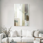 Abstract geometric shapes with muted colors and textures
