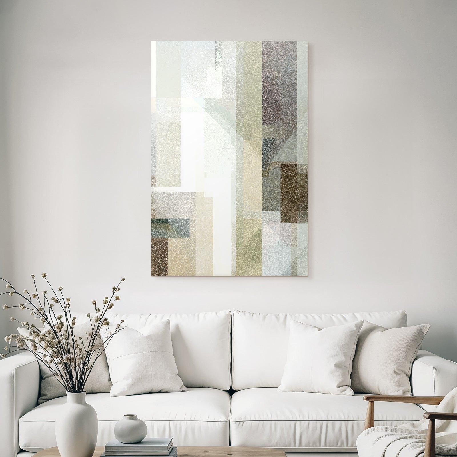 Abstract geometric shapes with muted colors and textures