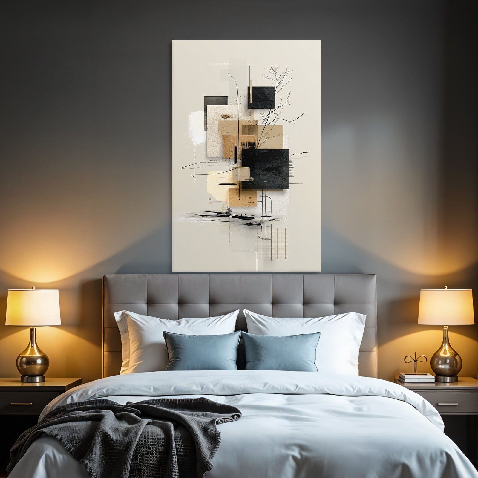 Abstract Geometric Composition Earth Tones Minimalist