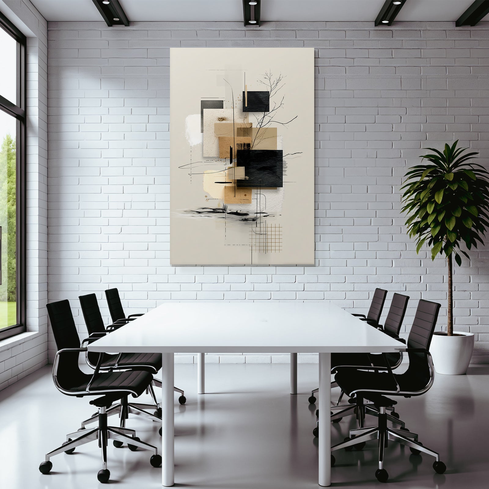 Abstract Geometric Composition Earth Tones Minimalist