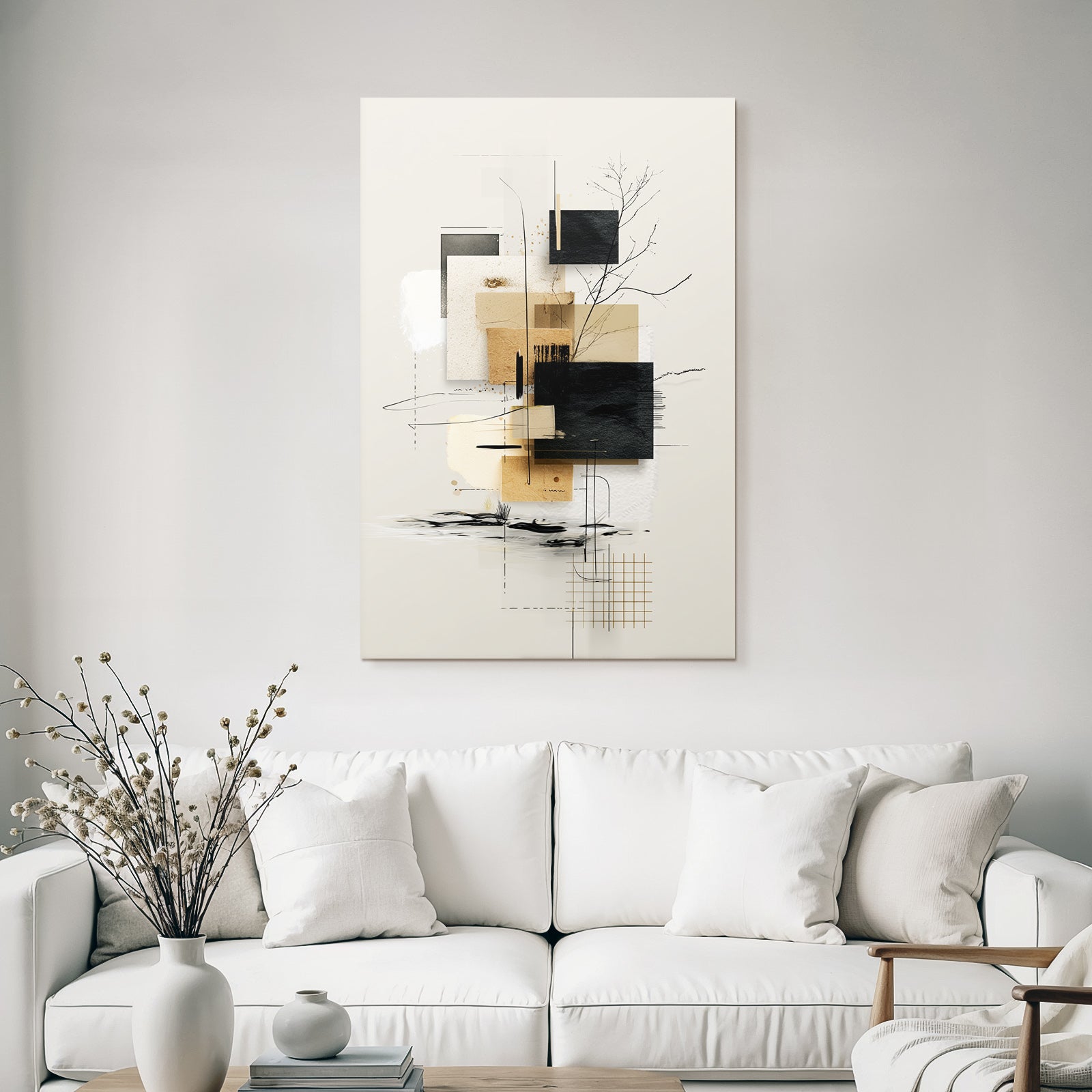 Abstract Geometric Composition Earth Tones Minimalist