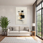 Abstract Geometric Composition Earth Tones Minimalist