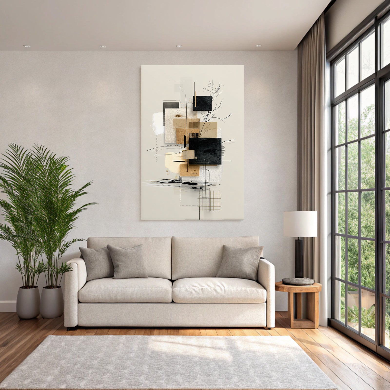 Abstract Geometric Composition Earth Tones Minimalist