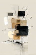 Abstracte Geometrische Komposition Erdfarben Minimalistisch | Modern Basic | Einrichtungsstile