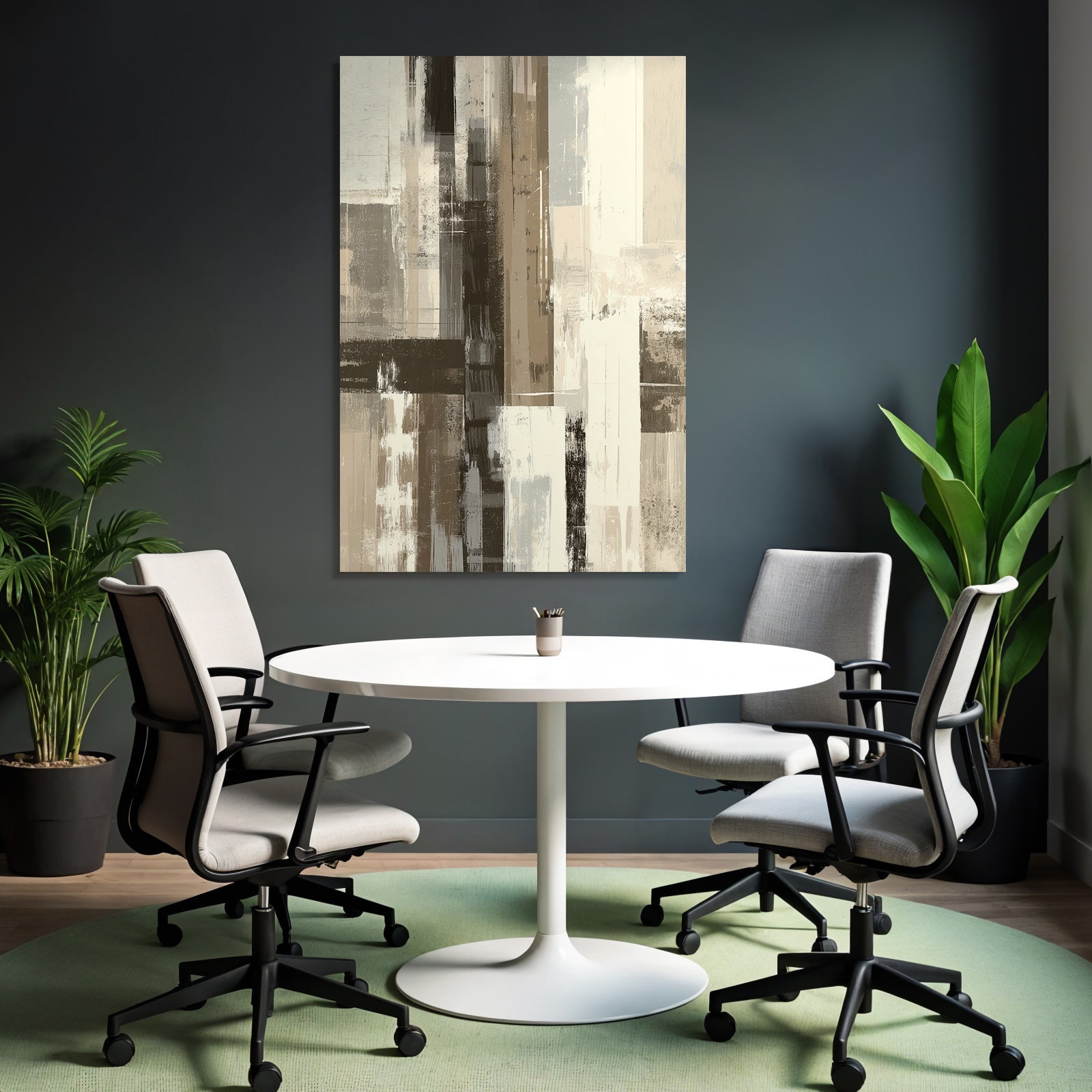 Abstract art with varying textures beige brown and white