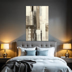 Abstract art with varying textures beige brown and white