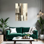 Abstract art with varying textures beige brown and white