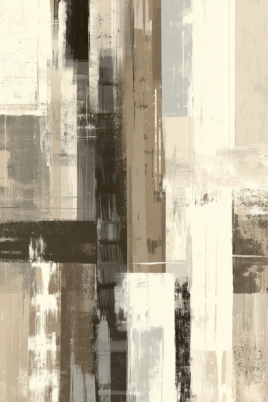 Abstracte Kunst Mit Variierenden Texturen Beige Braun Und Weiss | Modern Basic | Einrichtungsstile