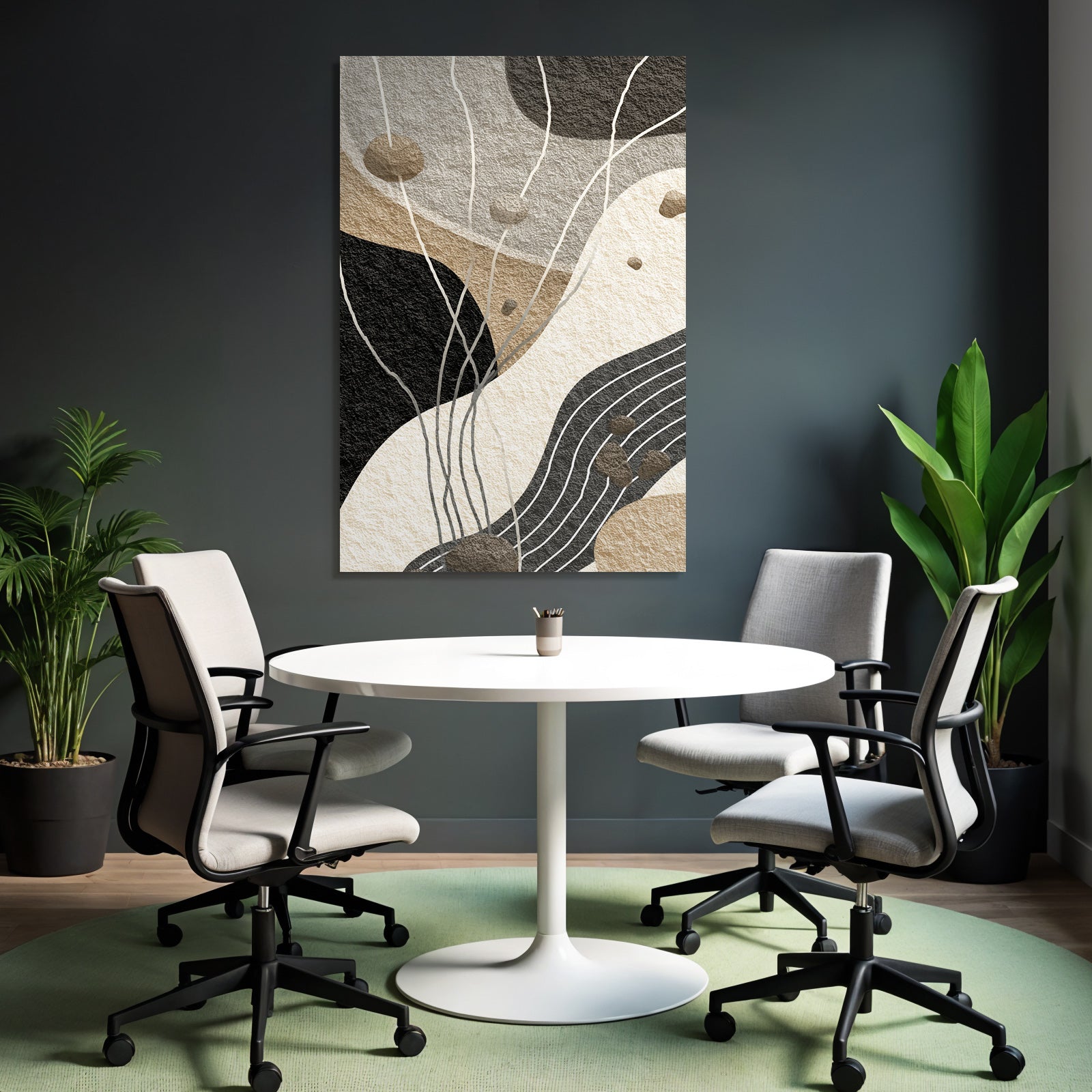 Abstract Art Organic Forms Earth Tones Texture Modern