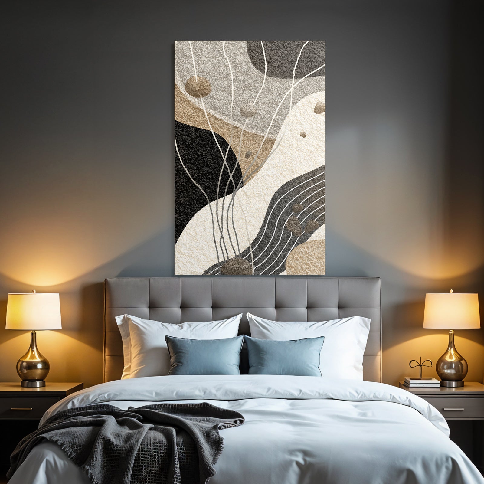 Abstract Art Organic Forms Earth Tones Texture Modern