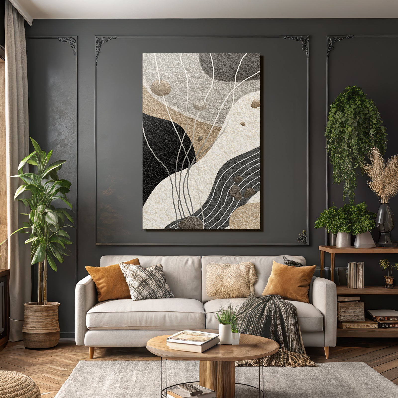 Abstract Art Organic Forms Earth Tones Texture Modern