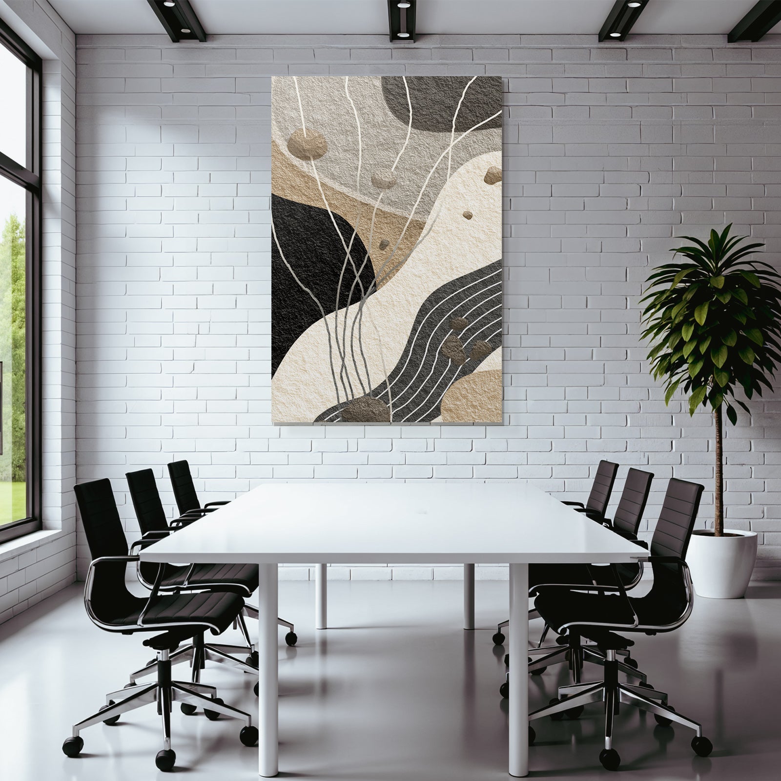 Abstract Art Organic Forms Earth Tones Texture Modern