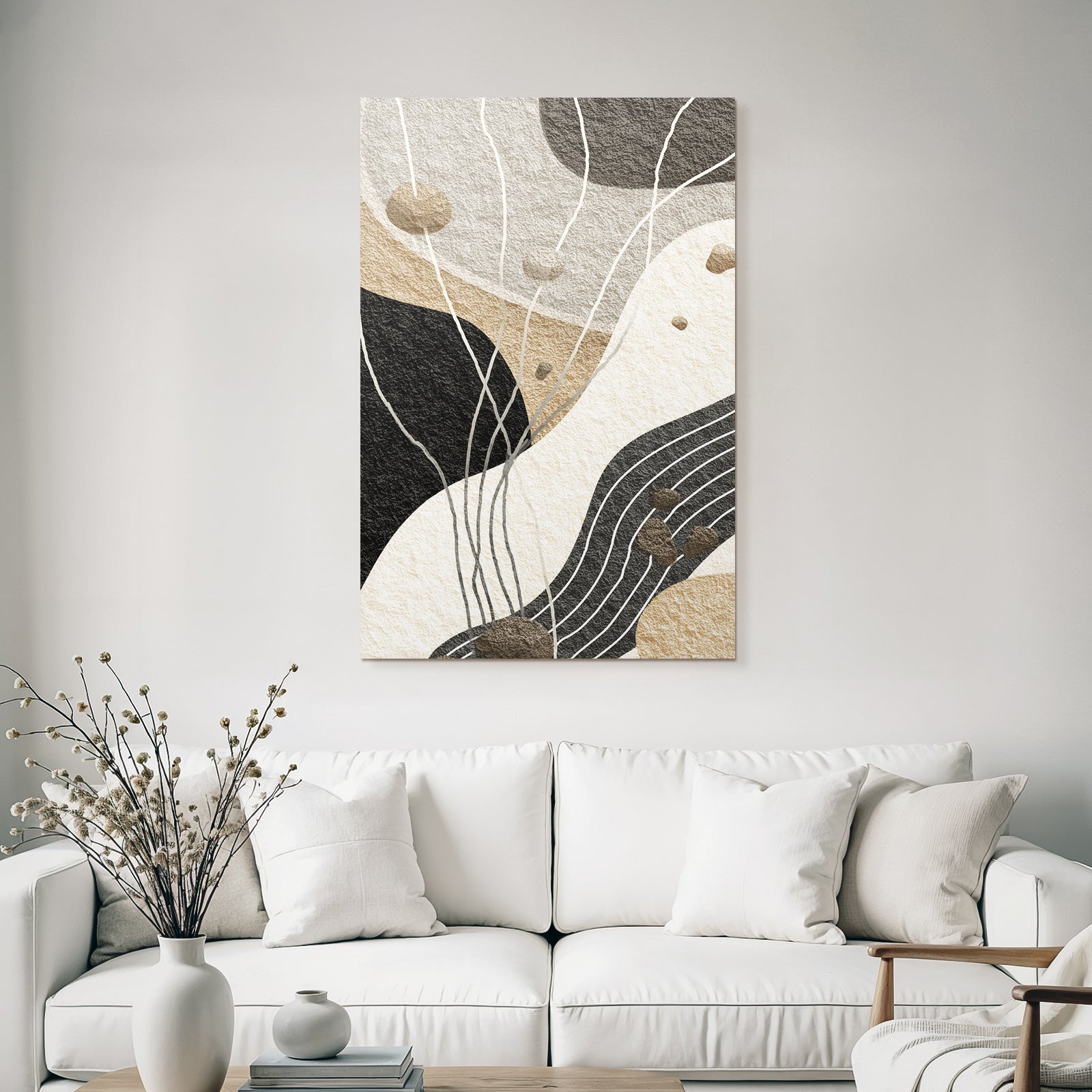 Abstract Art Organic Forms Earth Tones Texture Modern