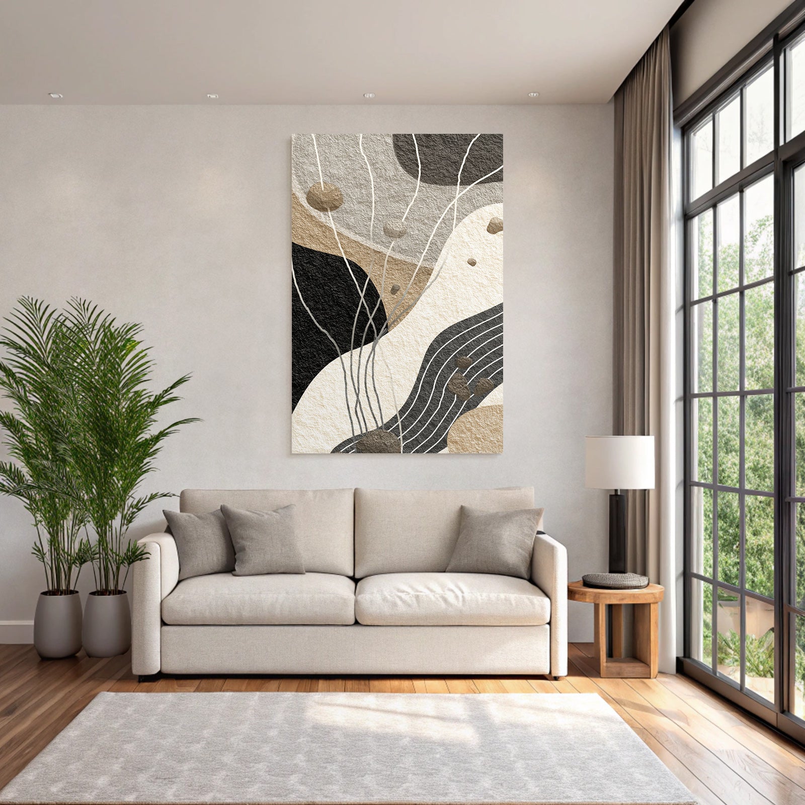 Abstract Art Organic Forms Earth Tones Texture Modern