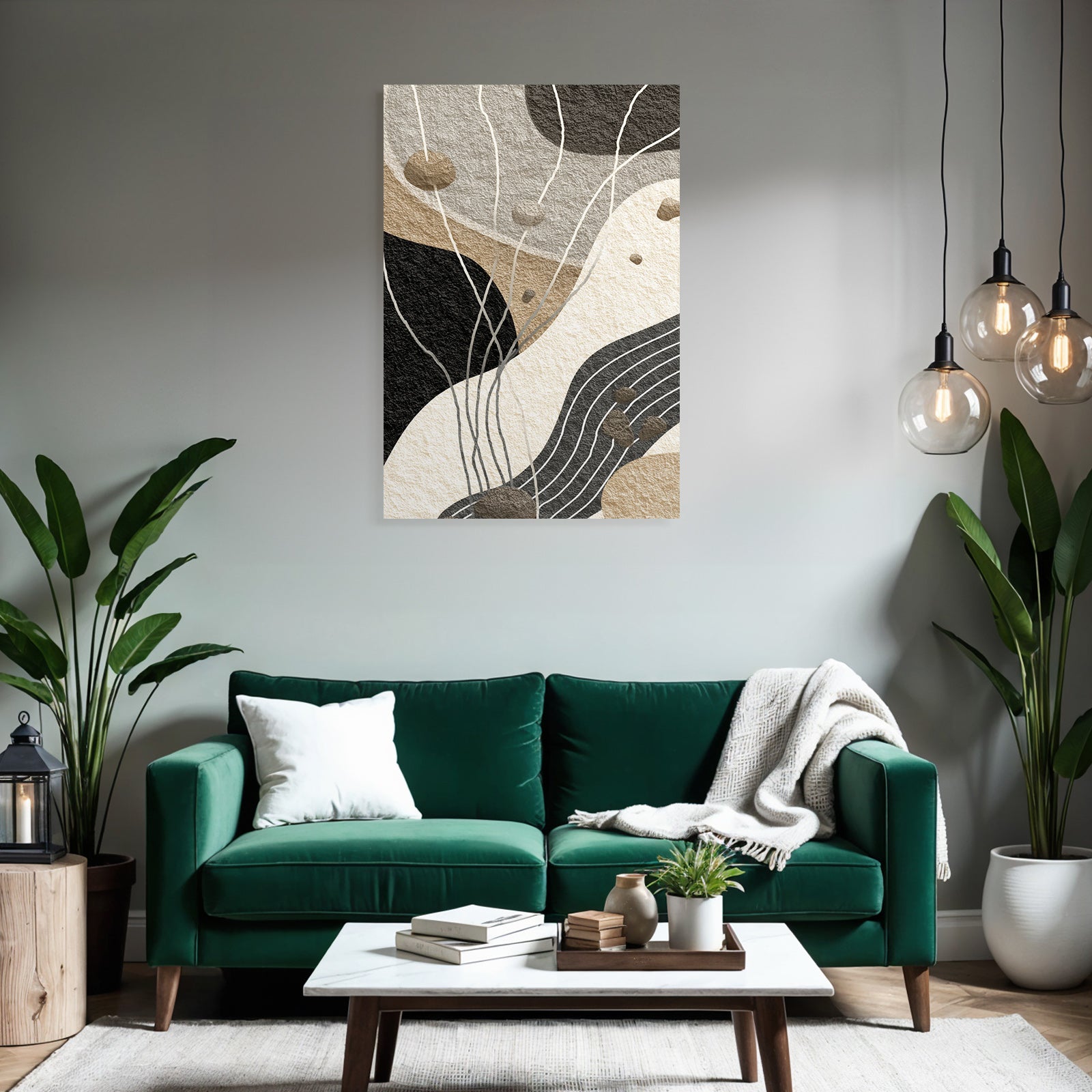 Abstract Art Organic Forms Earth Tones Texture Modern