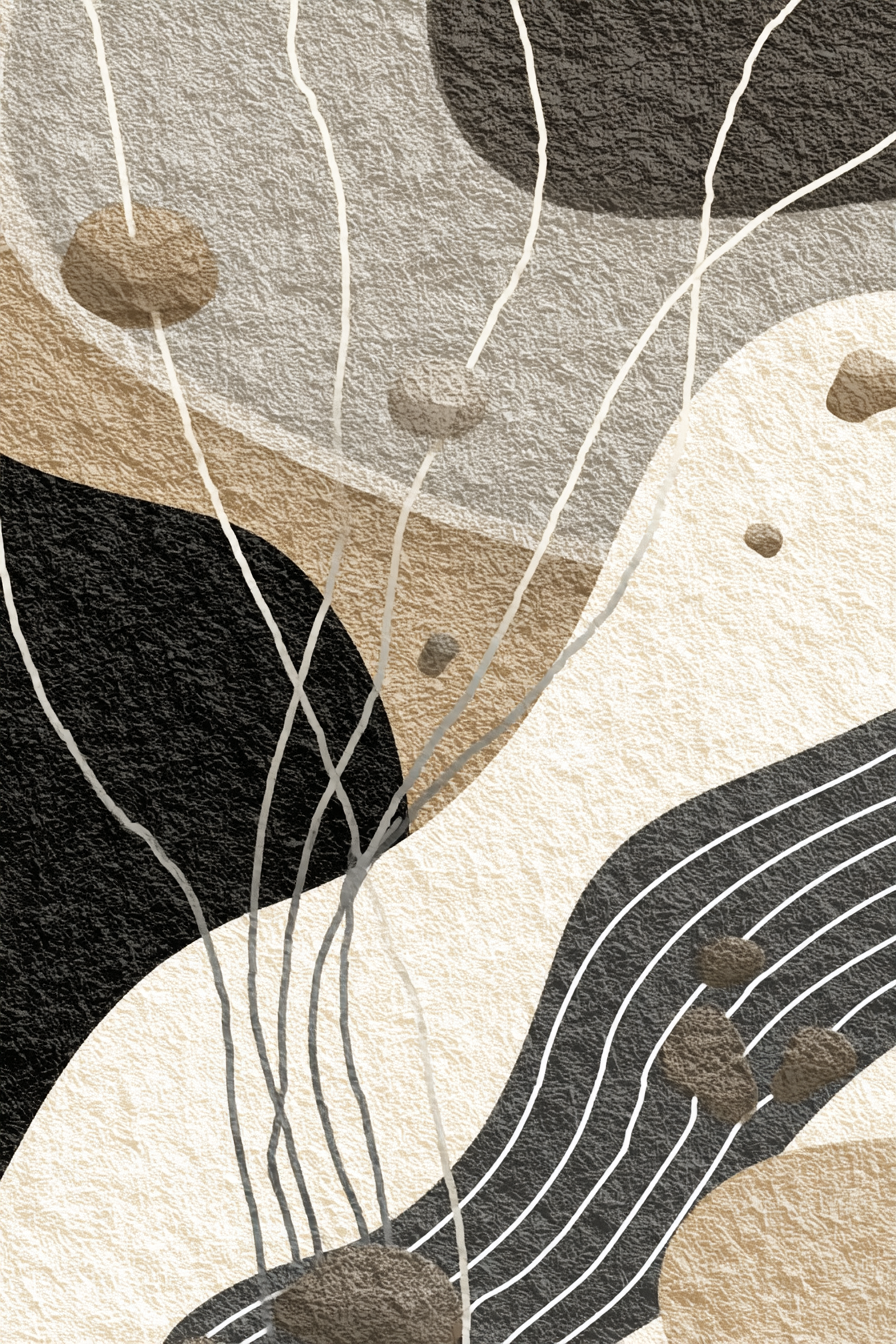 Abstracte Kunst Organische Formen Erdtoene Textur Modern | Modern Basic | Einrichtungsstile
