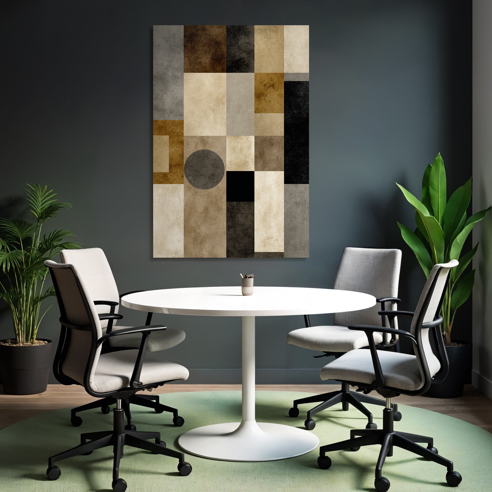 Abstract Artwork Geometric Shapes Earth Tones