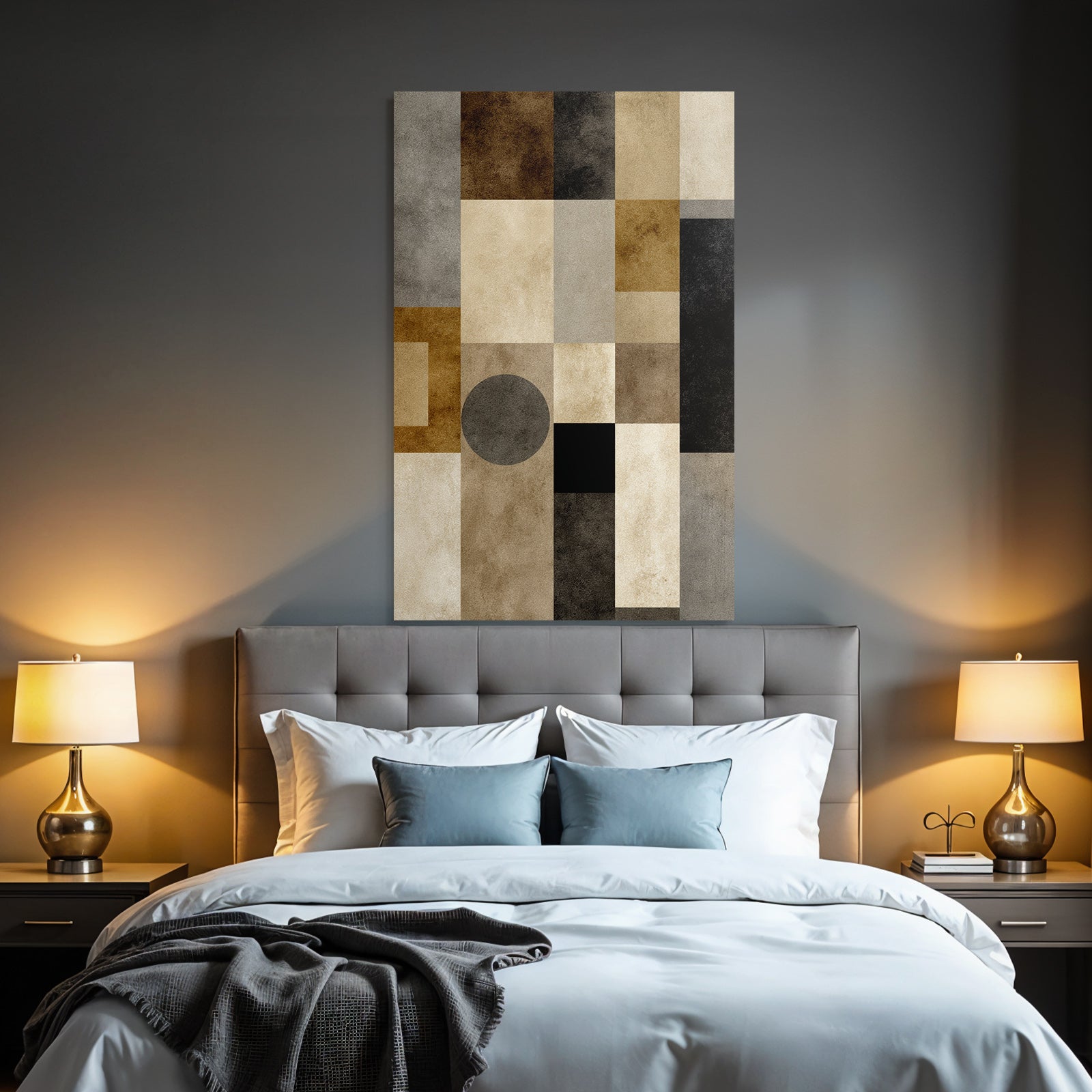 Abstract Artwork Geometric Shapes Earth Tones