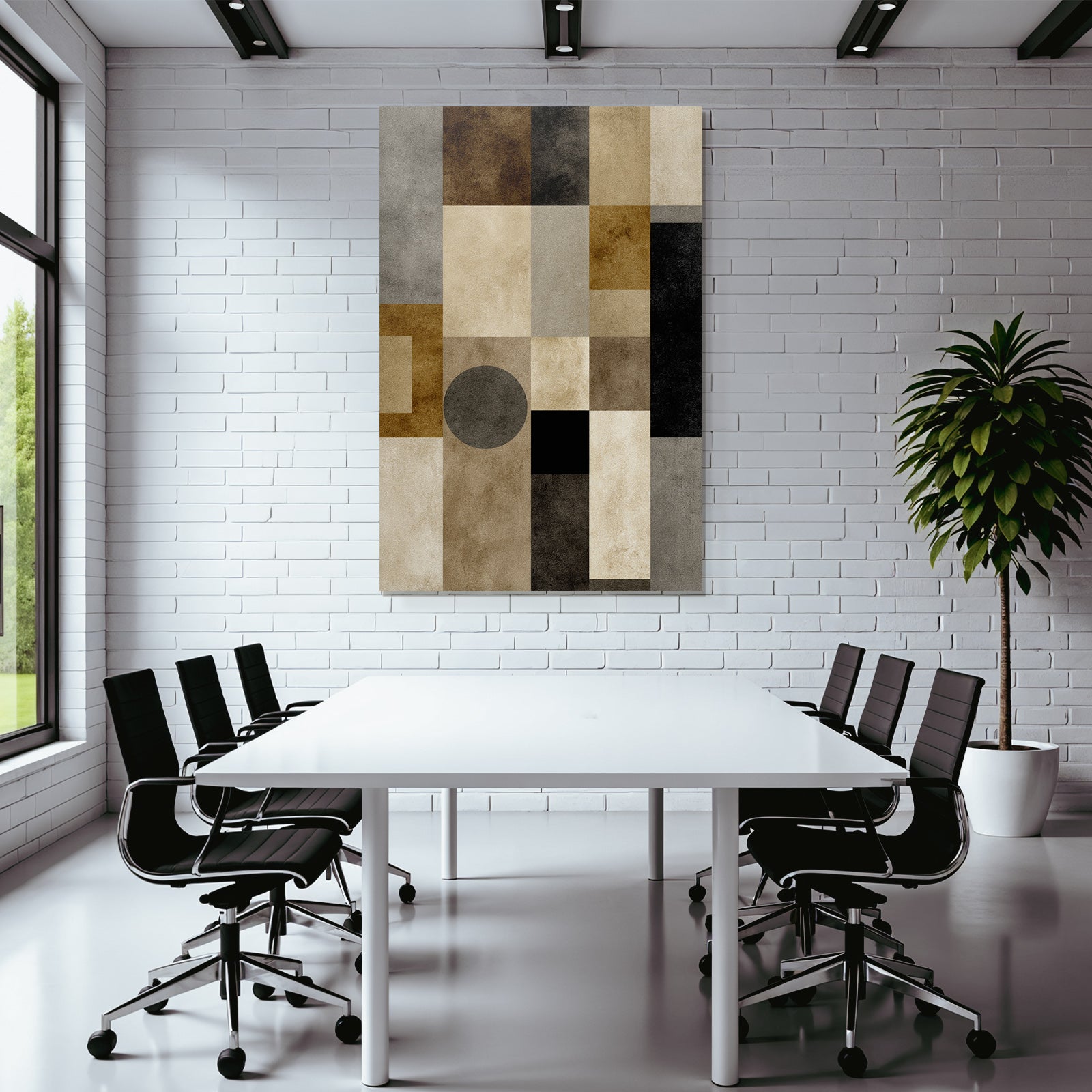 Abstract Artwork Geometric Shapes Earth Tones