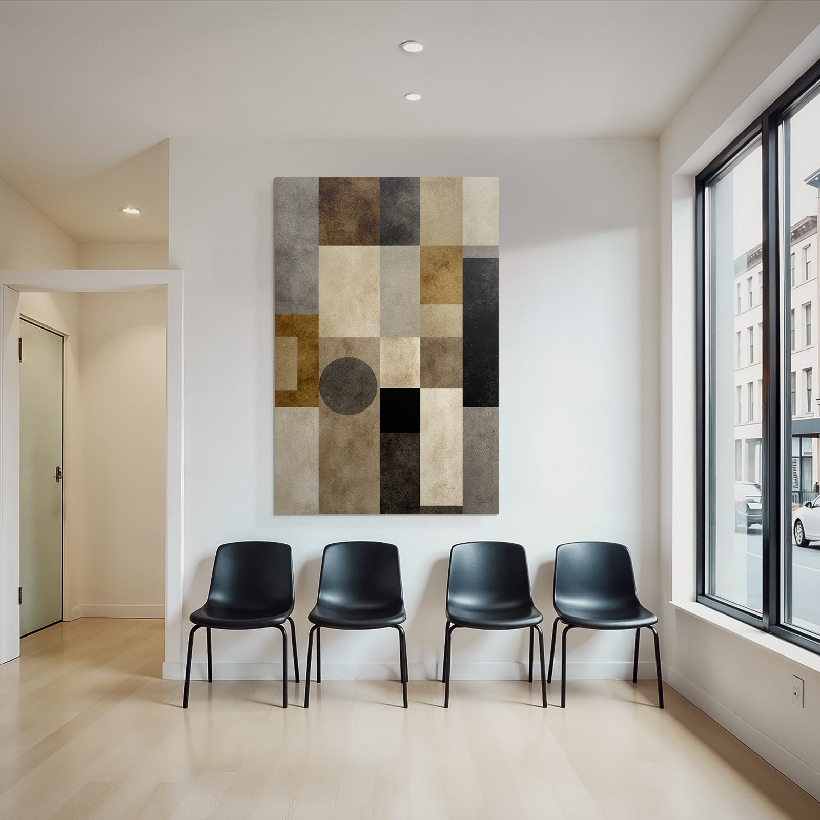 Abstract Artwork Geometric Shapes Earth Tones