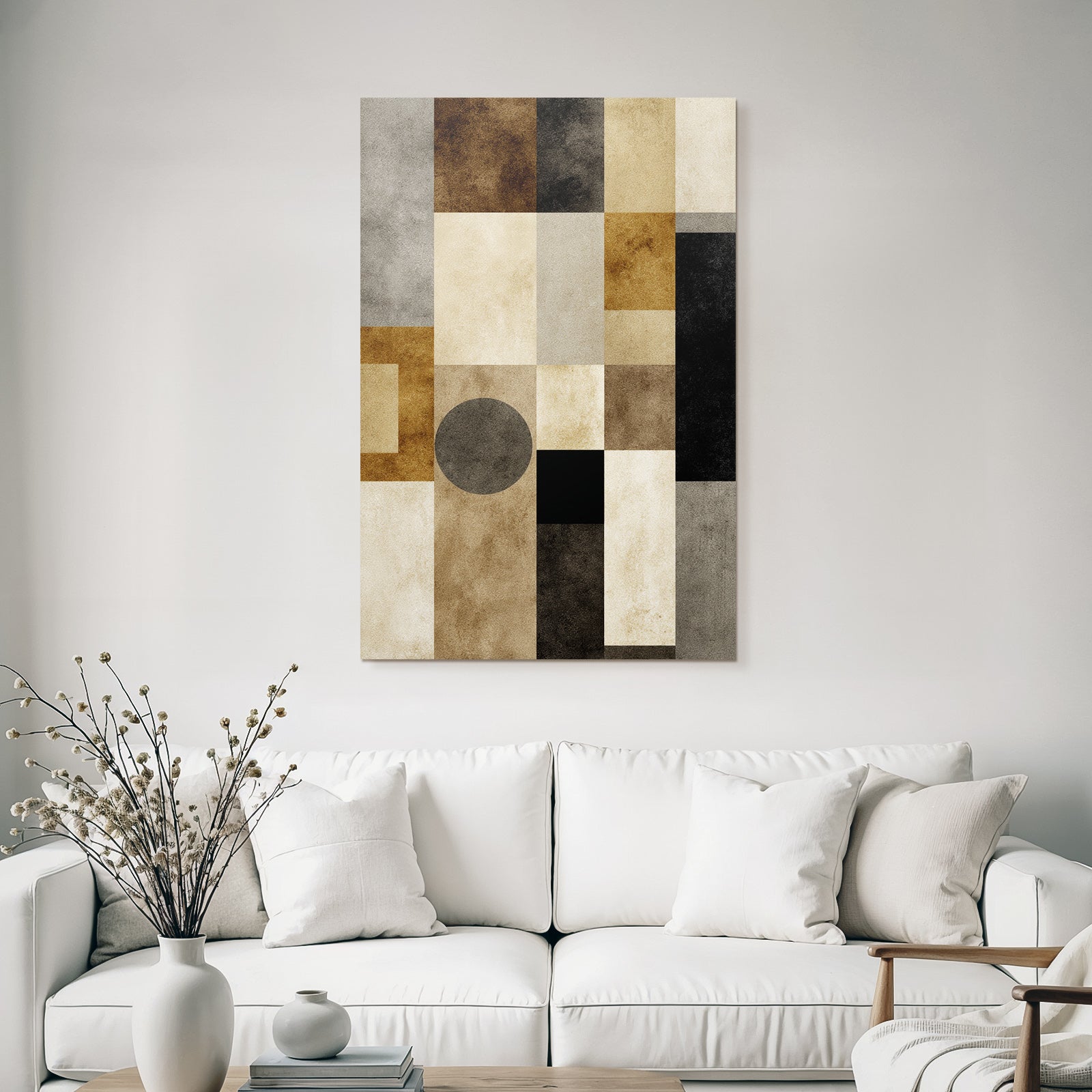 Abstract Artwork Geometric Shapes Earth Tones