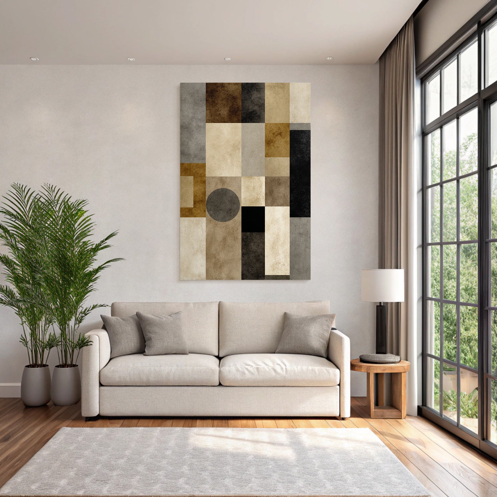 Abstract Artwork Geometric Shapes Earth Tones