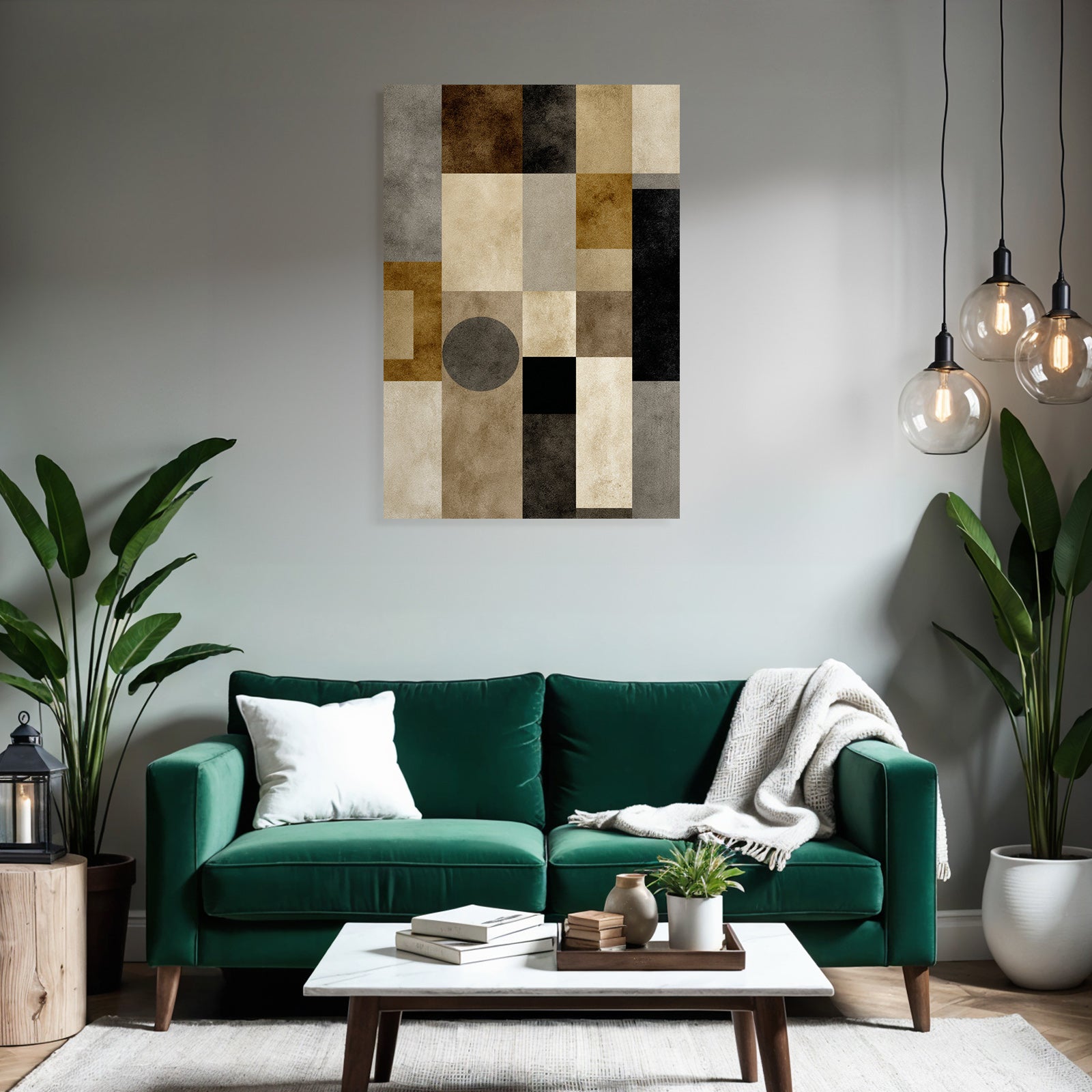 Abstract Artwork Geometric Shapes Earth Tones