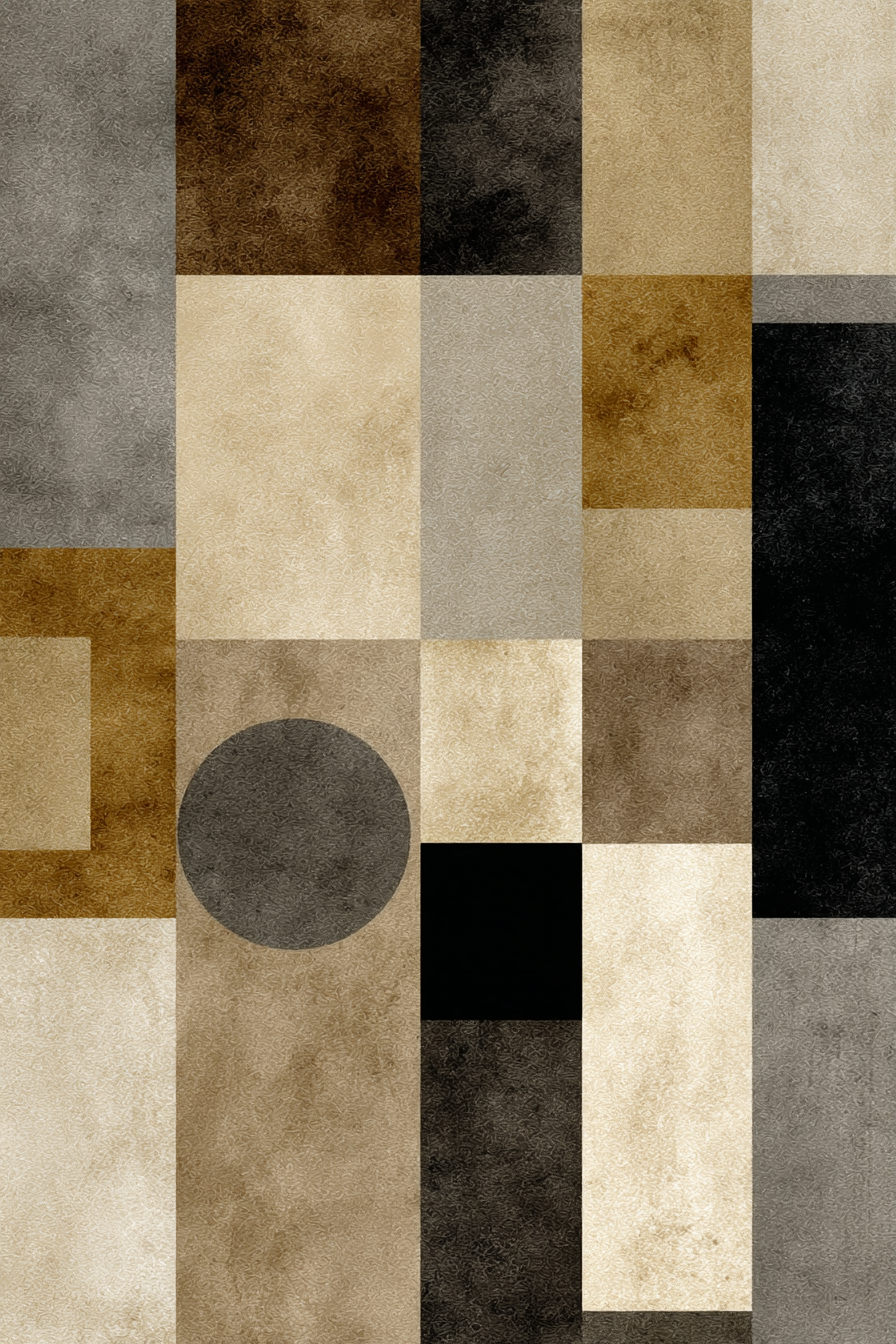 Abstractes Kunstwerk Geometrische Formen Erdtoenen | Modern Basic | Einrichtungsstile