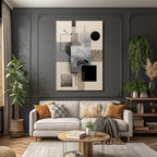 Abstractes Kunstwerk Horse In Landschaft Geometrische Formen