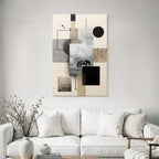 Abstractes Kunstwerk Horse In Landschaft Geometrische Formen