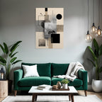 Abstractes Kunstwerk Horse In Landschaft Geometrische Formen