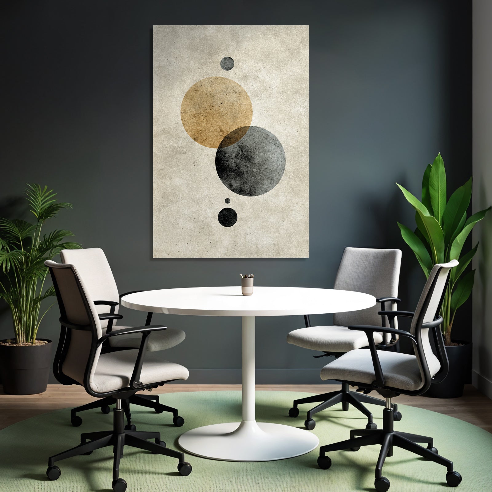 Abstract Shapes Black Grey Taupe Minimalist