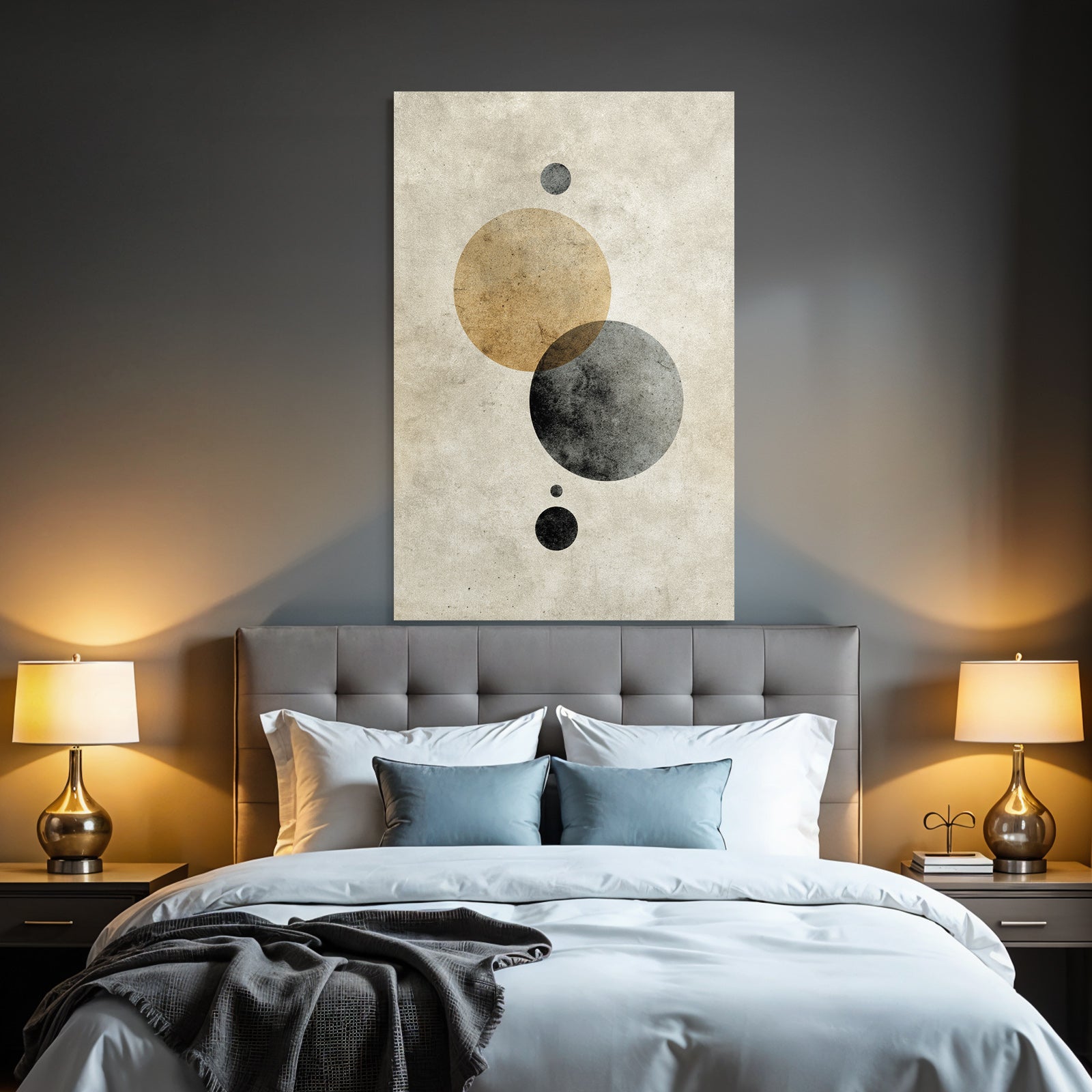 Abstract Shapes Black Grey Taupe Minimalist