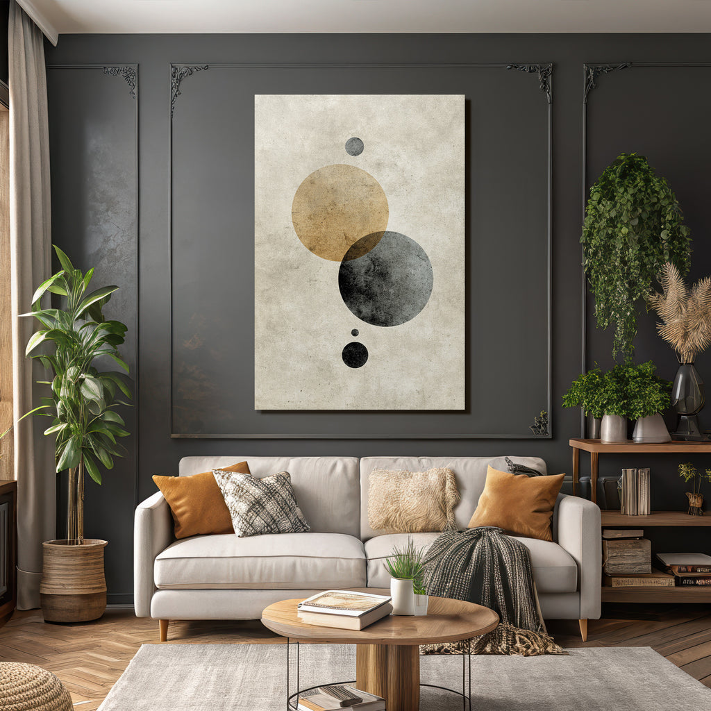 Abstract Shapes Black Grey Taupe Minimalist
