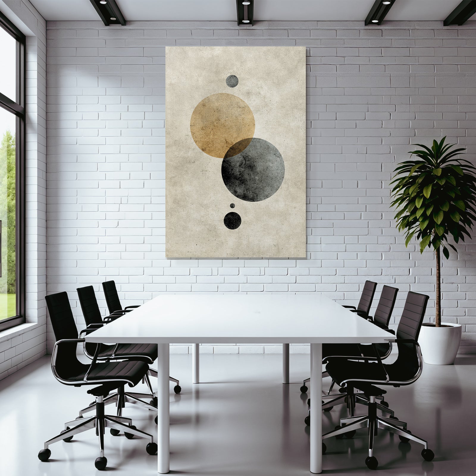 Abstract Shapes Black Grey Taupe Minimalist