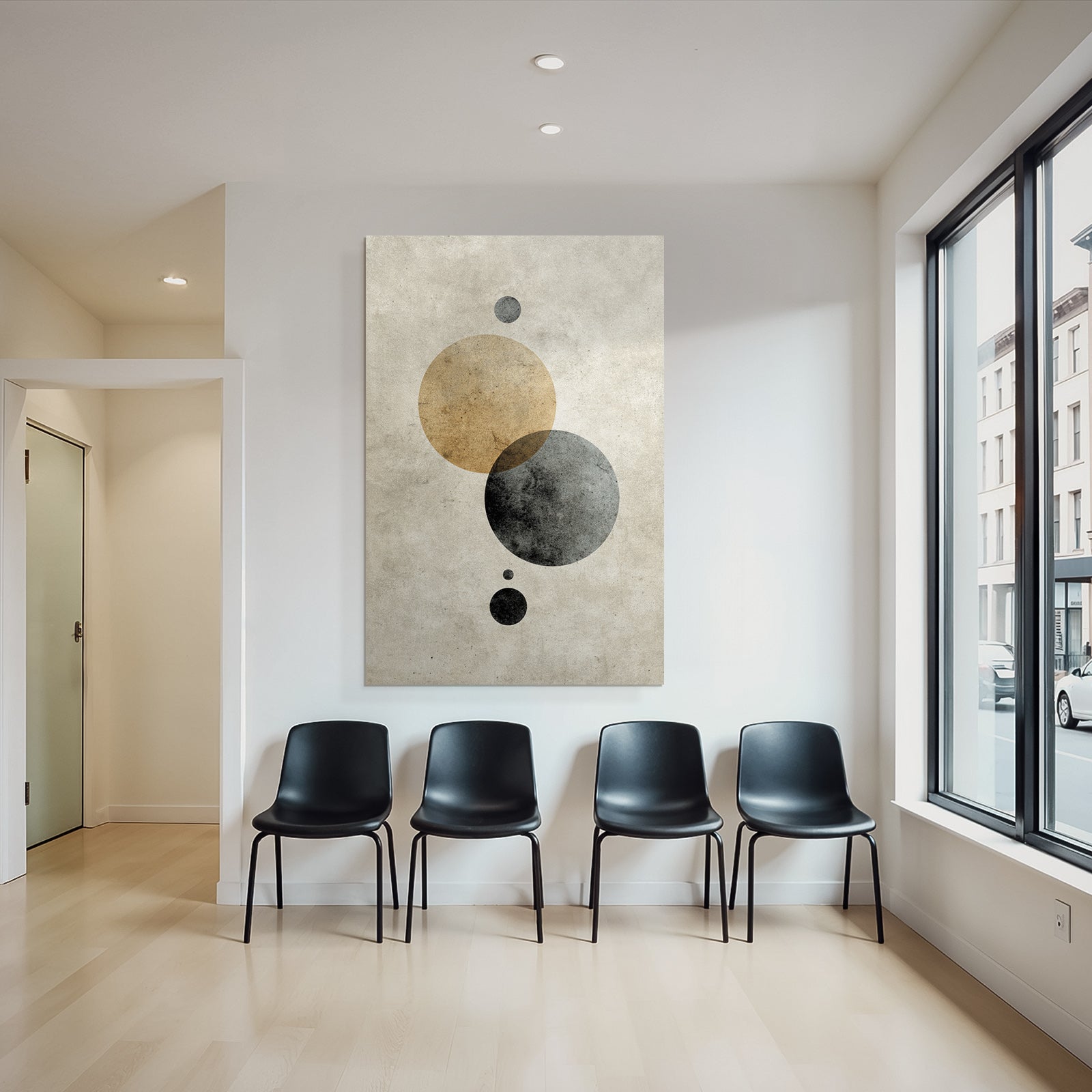 Abstract Shapes Black Grey Taupe Minimalist