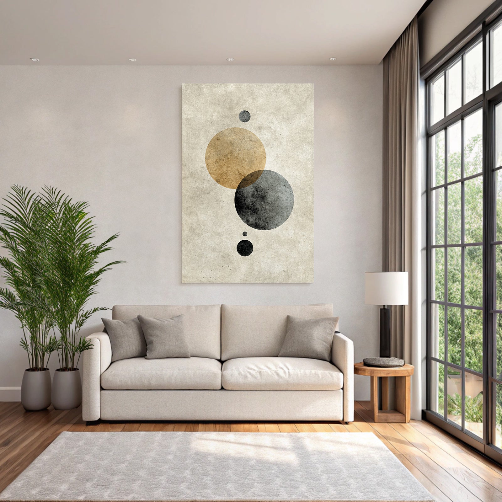 Abstract Shapes Black Grey Taupe Minimalist