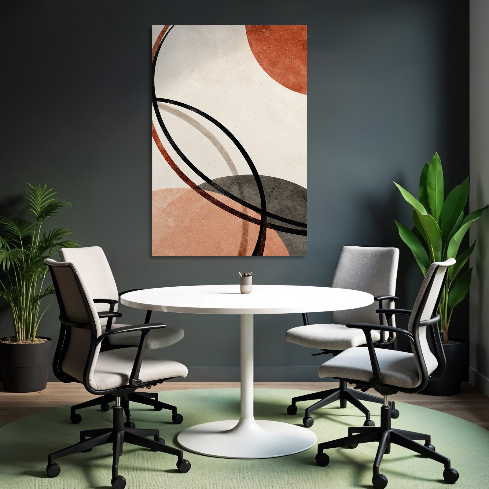 Abstrakte Geometrische Formen Mit Warmen Farben Und Texturiertem Hintergrund