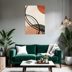Abstrakte Geometrische Formen Mit Warmen Farben Und Texturiertem Hintergrund